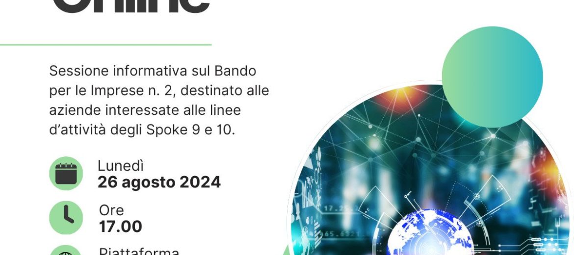 Webinar online per il bando per le imprese n. 2